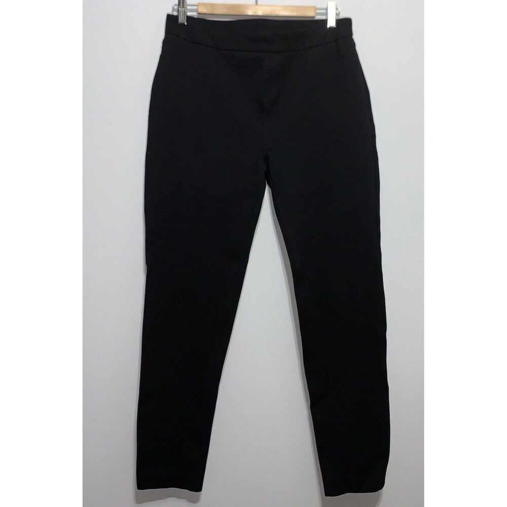 Soft Surroundings Super Sleek Leggings Women's M Black Ponte de Roma Knit 2AA44